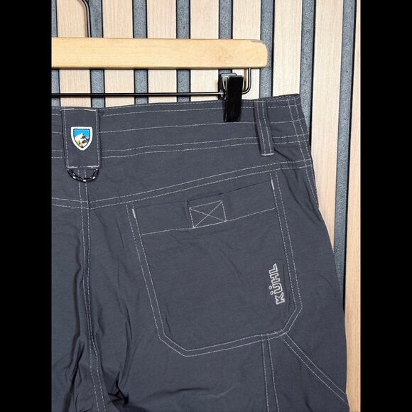 Kuhl Hiking eShorts 34 Mens Gray Nylon Stretch White Stitching 9" Inseam - Picture 6 of 7